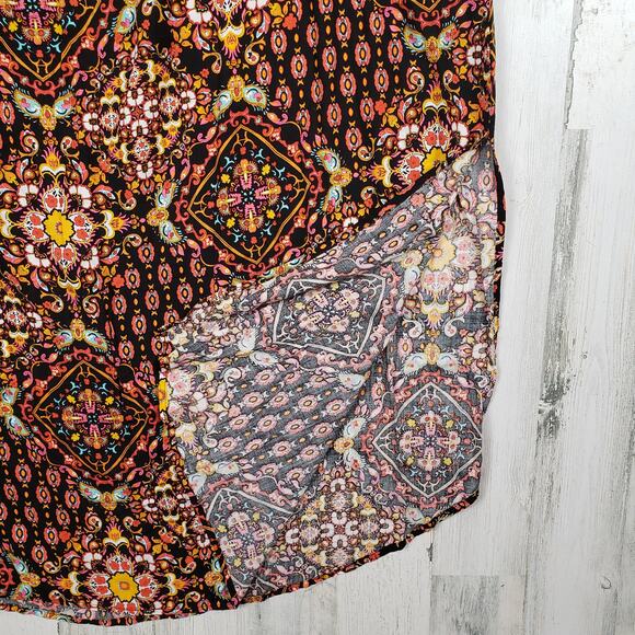 Oddi Multicolor Printed Scoop Neck Short Sleeve Maxi Dress Women's Size 3XL - Picture 5 of 16